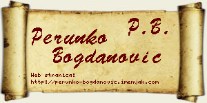 Perunko Bogdanović vizit kartica